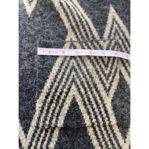 Joan Vass Womens Gray Beige Geometric Open Front Cardigan Sweater Size Medium - Picture 9 of 10